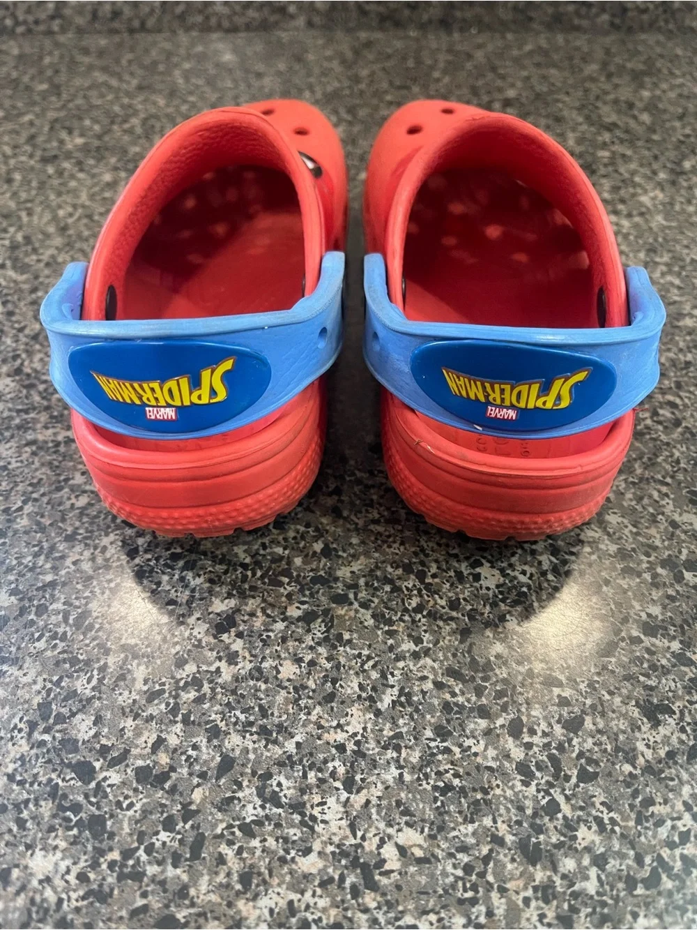 Crocs Marvel All Terrain Shoes Kids Size 10 Spiderman Clog Slip On Red Blue